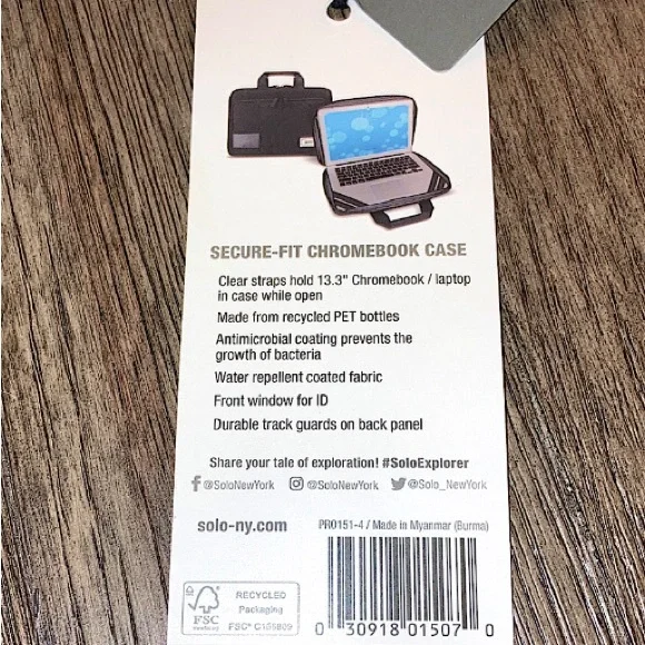 🆕🖤 Solo New York Secure Fit Chromebook Case ~ Laptops ~ school ~ office ~ unisex - Picture 14 of 16
